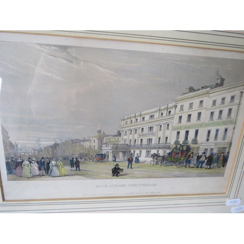 1036 - Six early Victorian Architectural Lithographs, framed and mounted under glass. G Rowe. See photos. A... 