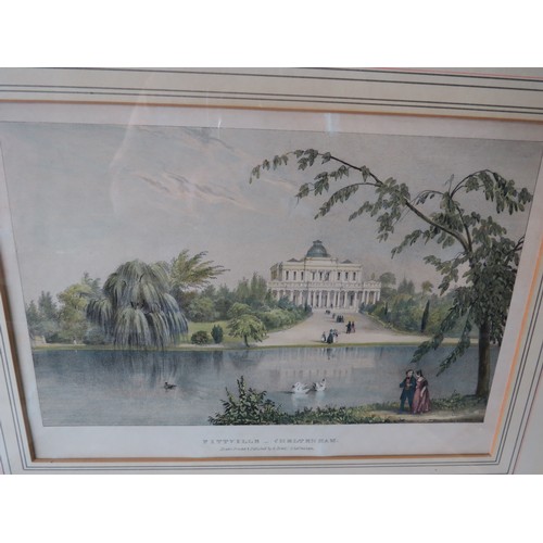 1036 - Six early Victorian Architectural Lithographs, framed and mounted under glass. G Rowe. See photos. A... 