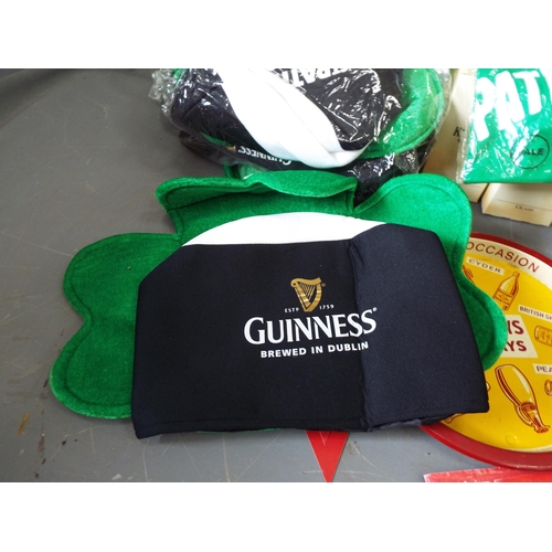 1014 - Mixed lot to include Brewery advertising items, F1 Baseball caps, Guiness hats etc