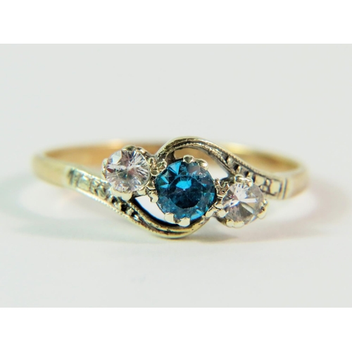 101 - 9ct Multi Gemstone set ring. Finger size 'P'  2.1g
