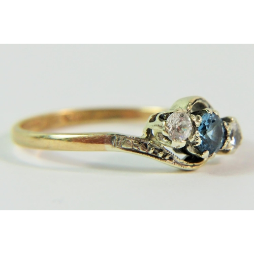 101 - 9ct Multi Gemstone set ring. Finger size 'P'  2.1g