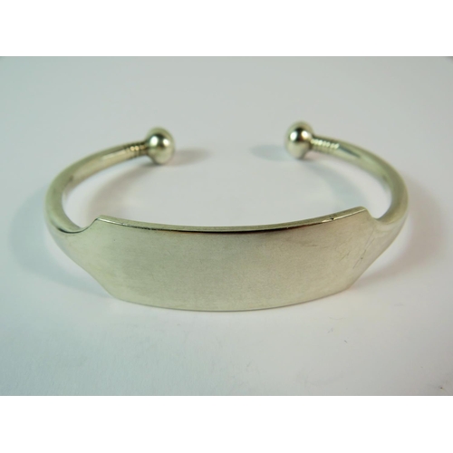 122 - Heavy, Sterling Silver Torque Bangle.   42g