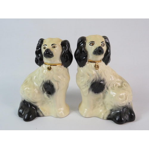 1 - Pair of black and white Beswick Staffordshire spaniels. Model no 1378-6