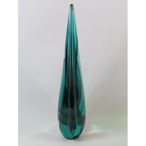 22 - Large tear drop shaped paperweight standing approx 13