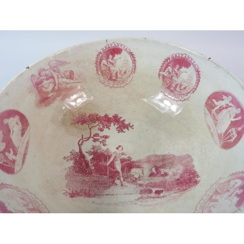 27 - Antique Sunderland transfer print bowl, Battle of Trafalgar & Admiral Lord Nelson.