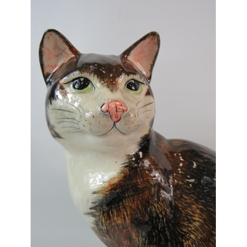 59 - Large Babbacombe pottery cat standing approx 11