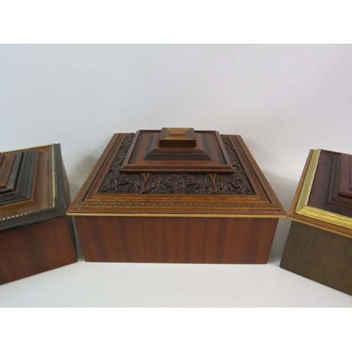 67 - 4 Handmade wooden jewellery / keepsake boxes.
