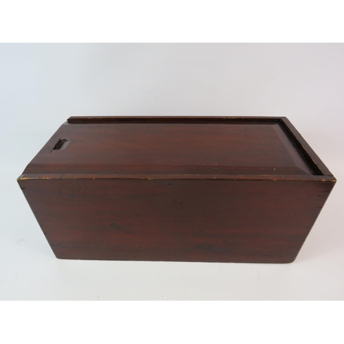 92 - Vintage wooden box with sliding top 15