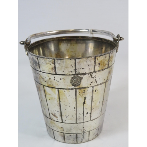 392 - Atlantic transport line silver plated ice bucket, Approx 5 1/4