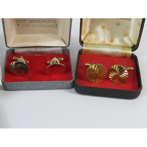 400 - Selection of vintage mens cufflinks and a tie pin.