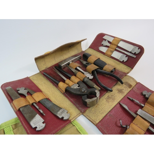 410 - WW1 German Bonsa 17 piece tool kit in leather case possibly military plus one other set in roll case... 