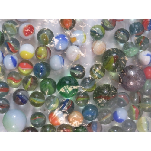 417 - Bag of various vintage Marbles.