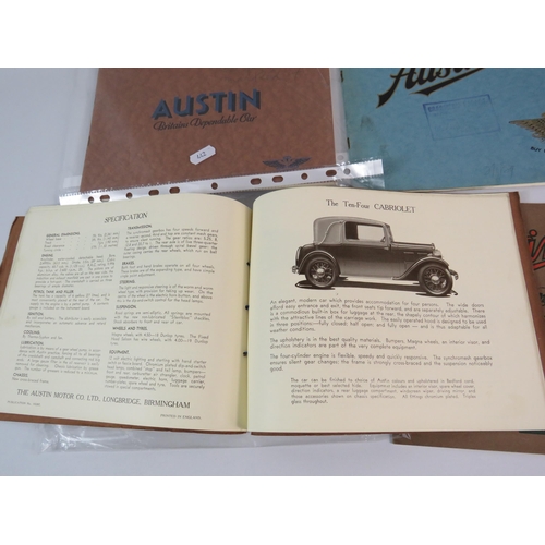 442 - 4 Austin car Brochures from the 1930's