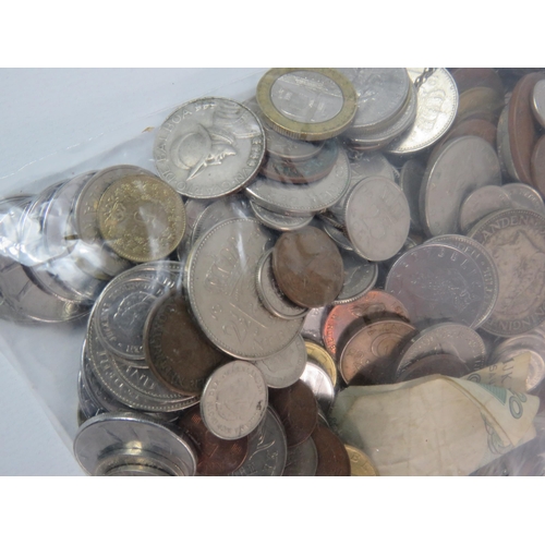 443 - 1.5 Kgs of Various foreign coins, Europe, American, Middle East etc.