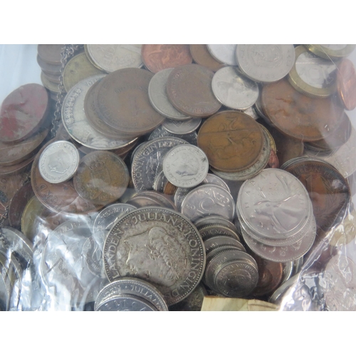 443 - 1.5 Kgs of Various foreign coins, Europe, American, Middle East etc.