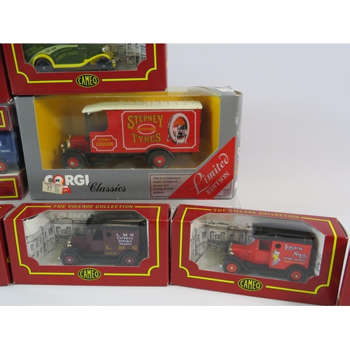 526 - 9 boxed Cameo Corgi diecast cars plus a corgi classics ltd ed Thorney croft.