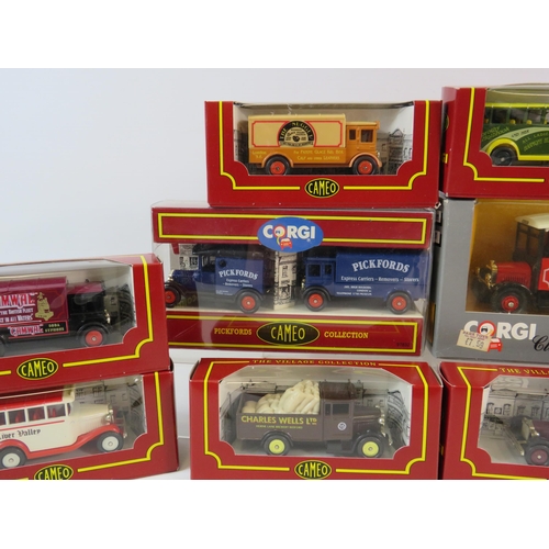 526 - 9 boxed Cameo Corgi diecast cars plus a corgi classics ltd ed Thorney croft.