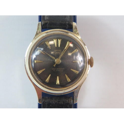 225 - Smiths Five Jewel Automatic Empire watch with Leather strap in running order.  See photos.