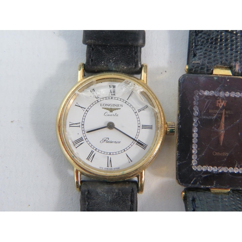 229 - Three Ladies quartz watches, One by Longines. All in poor condition for spares or repairs. See photo... 