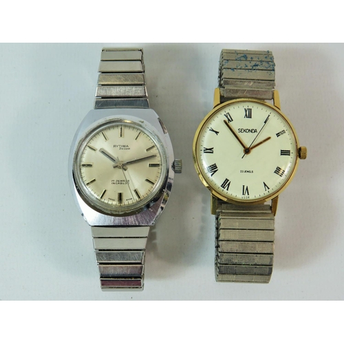 234 - Two Gents Mechanical watches in running order. Rytima de lux, 17 jewel, swiss made, Sekonda 23 Jewel... 