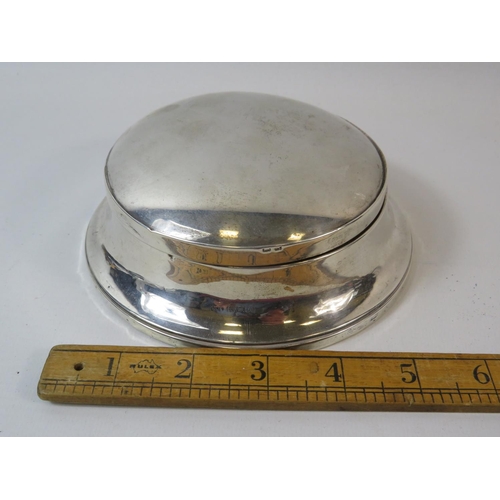 237 - Hallmarked silver vanity box with mirror inset to inside of hinged lid. Birmingham Hallmark. Measure... 