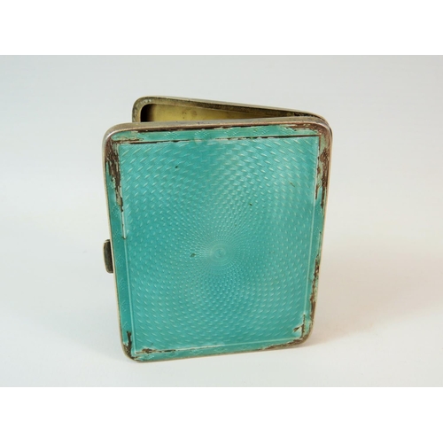 250 - Hallmarked silver and enamel cigarette case. Hallmarked for Birmingham 1926  105g.