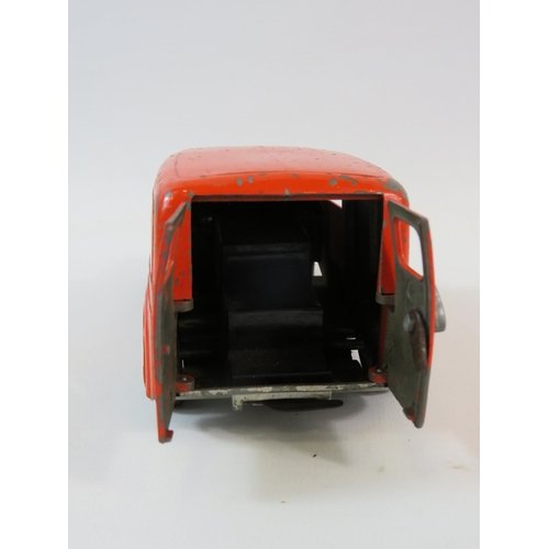 545 - Vintage Tin Met-toy wind up royal mail van King George reign era. No key and missing one headlight s... 