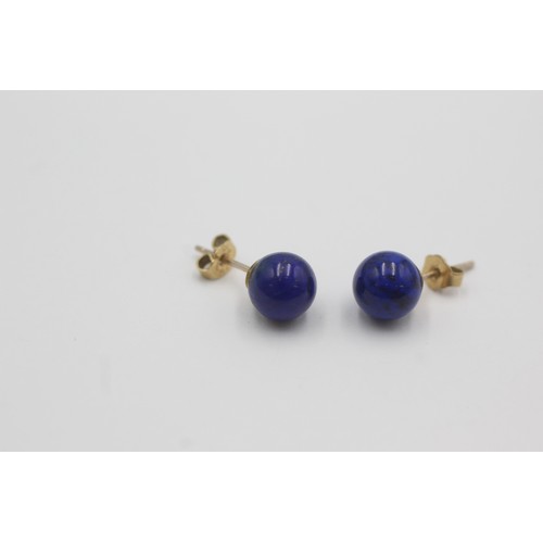 290 - 9ct gold lapis lazuli stud earrings (2g)    754990