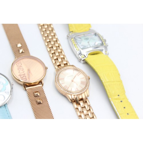 307 - 6 x Ladies Quality Assorted  WRISTWATCHES Quartz WORKING Inc. Just Cavaili    344457