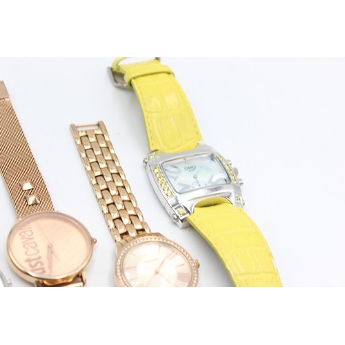 307 - 6 x Ladies Quality Assorted  WRISTWATCHES Quartz WORKING Inc. Just Cavaili    344457