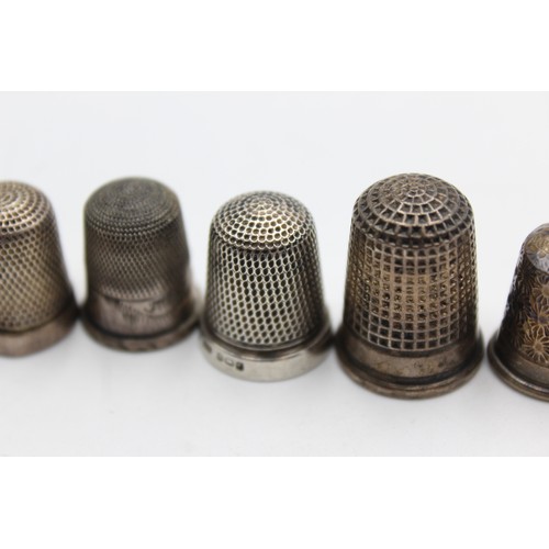 311 - 5 x Antique / Vintage .925 STERLING SILVER Thimbles Charles Honer Etc (18g)    556573