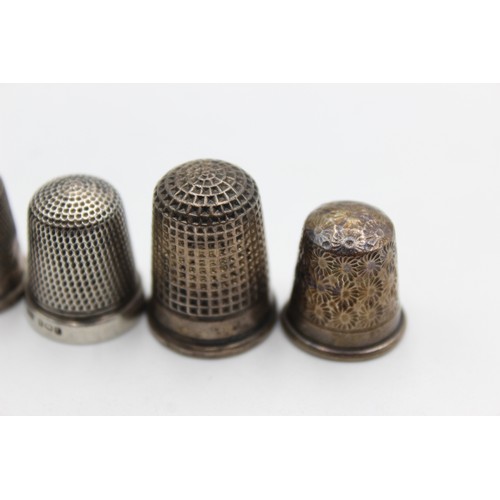 311 - 5 x Antique / Vintage .925 STERLING SILVER Thimbles Charles Honer Etc (18g)    556573