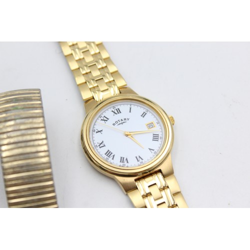 312 - 4 x Gents Quality Gold Tone WRISTWATCHES Quartz WORKING Inc.  Seiko Etc     344445