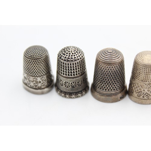 316 - 5 x Antique / Vintage .925 STERLING SILVER Thimbles Charles Honer Etc (20g)    556487