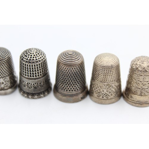 316 - 5 x Antique / Vintage .925 STERLING SILVER Thimbles Charles Honer Etc (20g)    556487