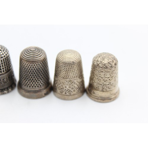 316 - 5 x Antique / Vintage .925 STERLING SILVER Thimbles Charles Honer Etc (20g)    556487