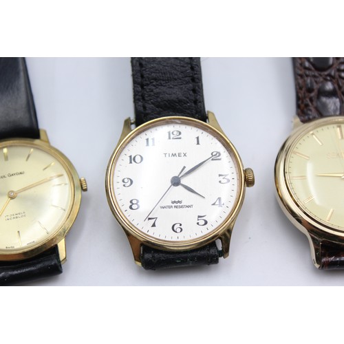 328 - 4 x Vintage Gents Gold Tone WRISTWATCHES Hand-Wind WORKING Inc. Accurist Etc.    344314