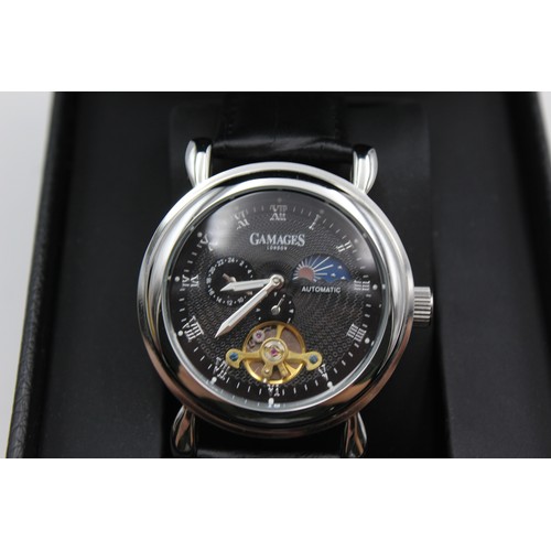 339 - Gents Quality GAMAGES MOONPHASE 24 Hour WRISTWATCH Automatic WORKING Boxed    343855