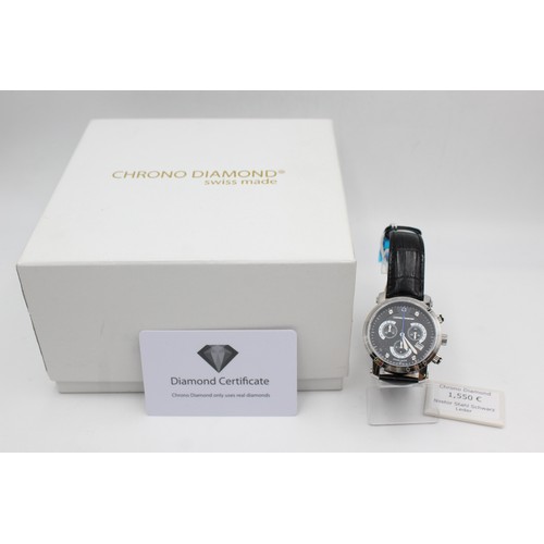 342 - LIMITED EDITION Gents Quality CHRONO DIAMOND NESTOR WRISTWATCH Quartz WORKING     997566