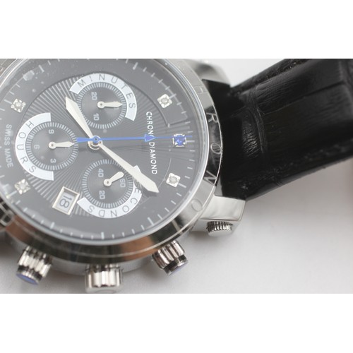 342 - LIMITED EDITION Gents Quality CHRONO DIAMOND NESTOR WRISTWATCH Quartz WORKING     997566