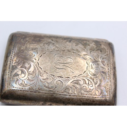 348 - Antique Hallmarked 1915 Birmingham STERLING SILVER Cigarette Case (61g)    556492