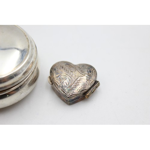 349 - 3 x Assorted Vintage Hallmarked .925 STERLING SILVER Pill / Trinket Boxes (34g)    555778