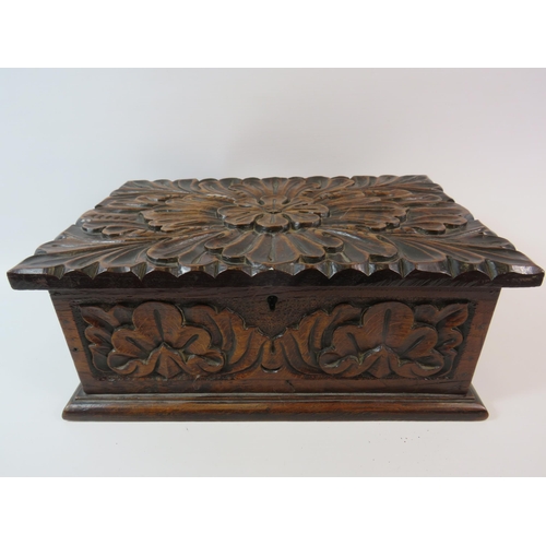 657 - Carved vintage wooden jewellery box 5