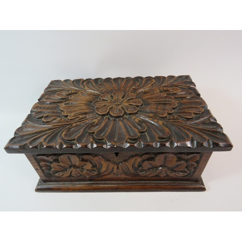 657 - Carved vintage wooden jewellery box 5