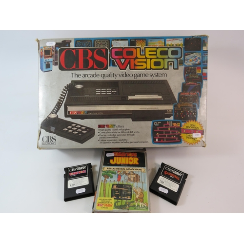 662 - CBS Colecovision retro games console and a few games in working condition.