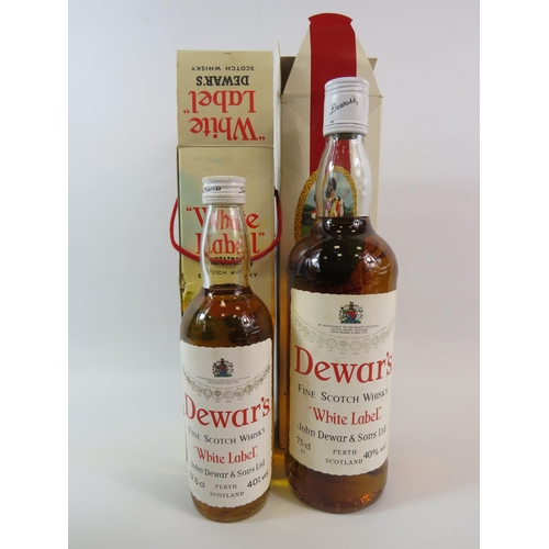 673 - 2 Bottles Dewers White label whiskey, 75cl & 37.5cl.