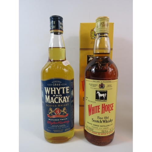 674 - 2 Bottles whiskey, White horse 75.7cl and Whyte Mackay 70cl .