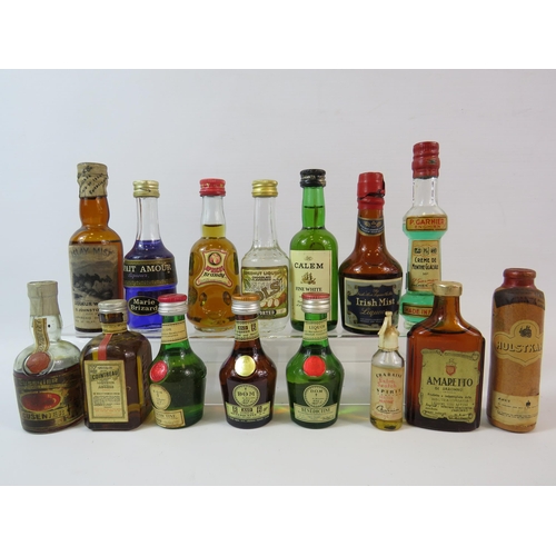 698 - Selection of vintage miniature liquor bottles and contents.