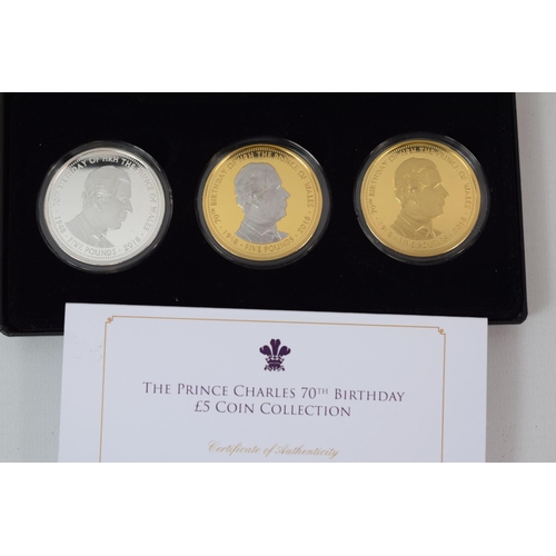 416A - Cupro nickle plated coins to include 2018 WW1 Commemorative £5 coin set and Prince Charles Birthday ... 