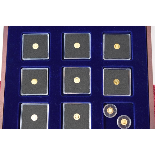 417A - Ten, 14ct Yellow Gold Mint coins struck to commemorate Lady Diana Spencer. Each coin weight 0.5g  Wo... 